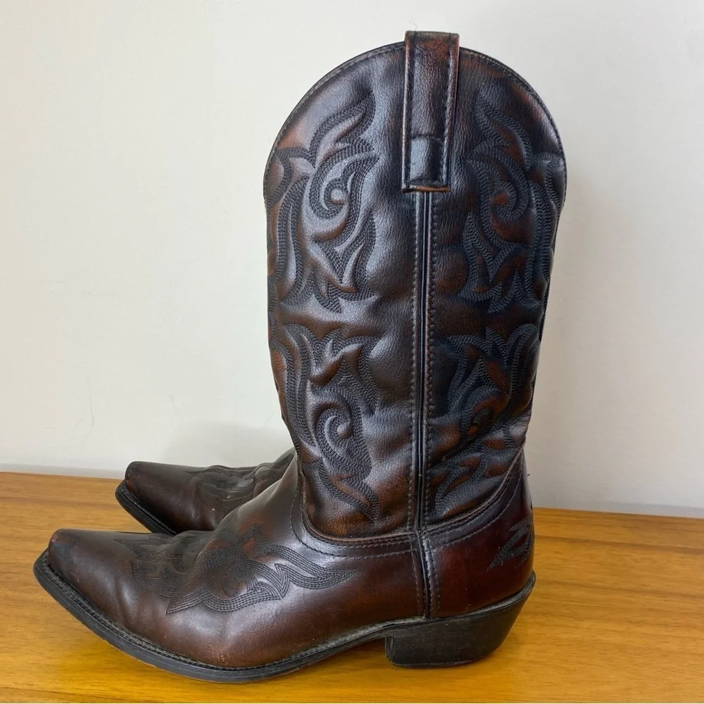 Laredo Hawk Leather Western Cowboy Boots Men’s 8.5D/Women’s 10.5 - Picture 4 of 14